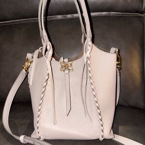 NWT Sam Edelman Sylvia Leather Whipstitch Grey Bag Elegant